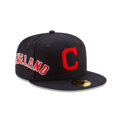 Sapca New Era Cleveland Indians MLB Slant 59FIFTY Fitted - Albastri